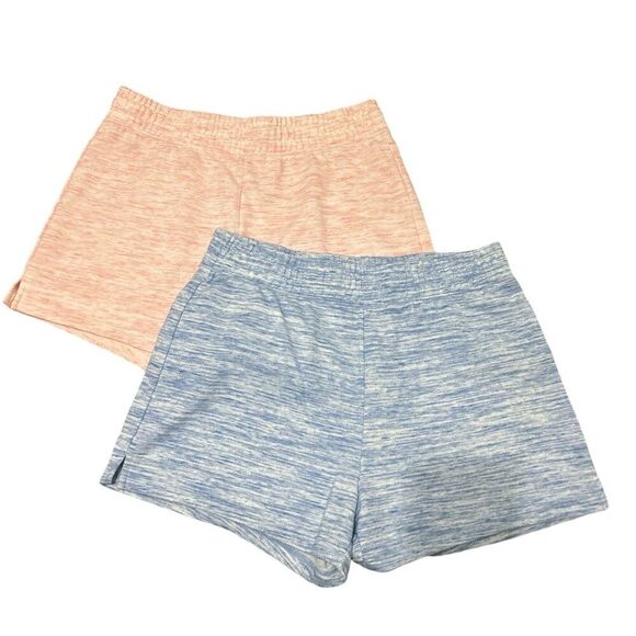J. Crew Lounge Athleisure Sweat Shorts Size Medium (2) Cozy Soft Pink Blue - Picture 1 of 5